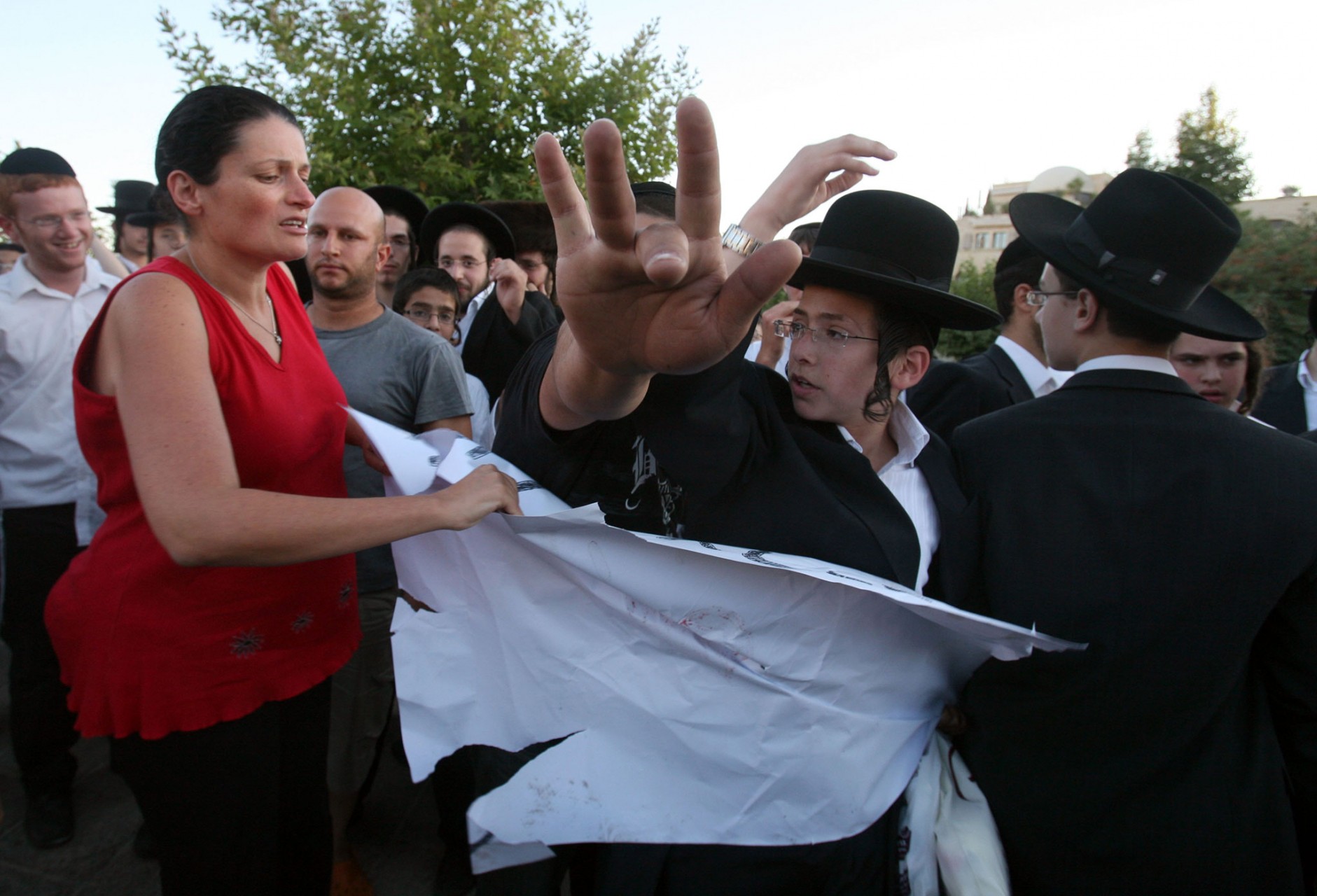 Demonstration Against the opening of a controversial parking lot during the shabbat, Jerusalem 2009